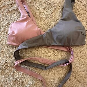 LULULEMON ALL THAT GLIMMERS WRAP Top Swim ~ Sz Large~ Lunar Rock/Pink Taupe EUC